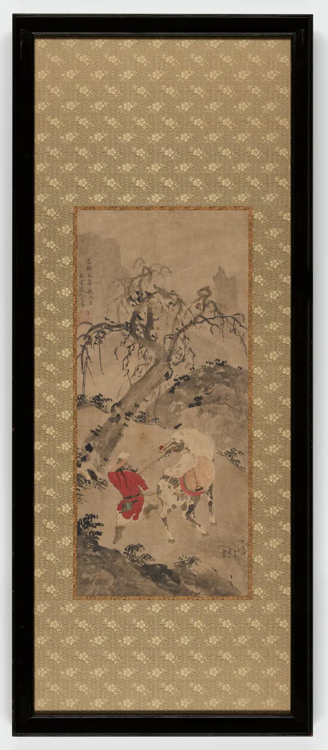 Landscape: a dappled horse and a horseman — Zhao Mengfu 趙孟頫