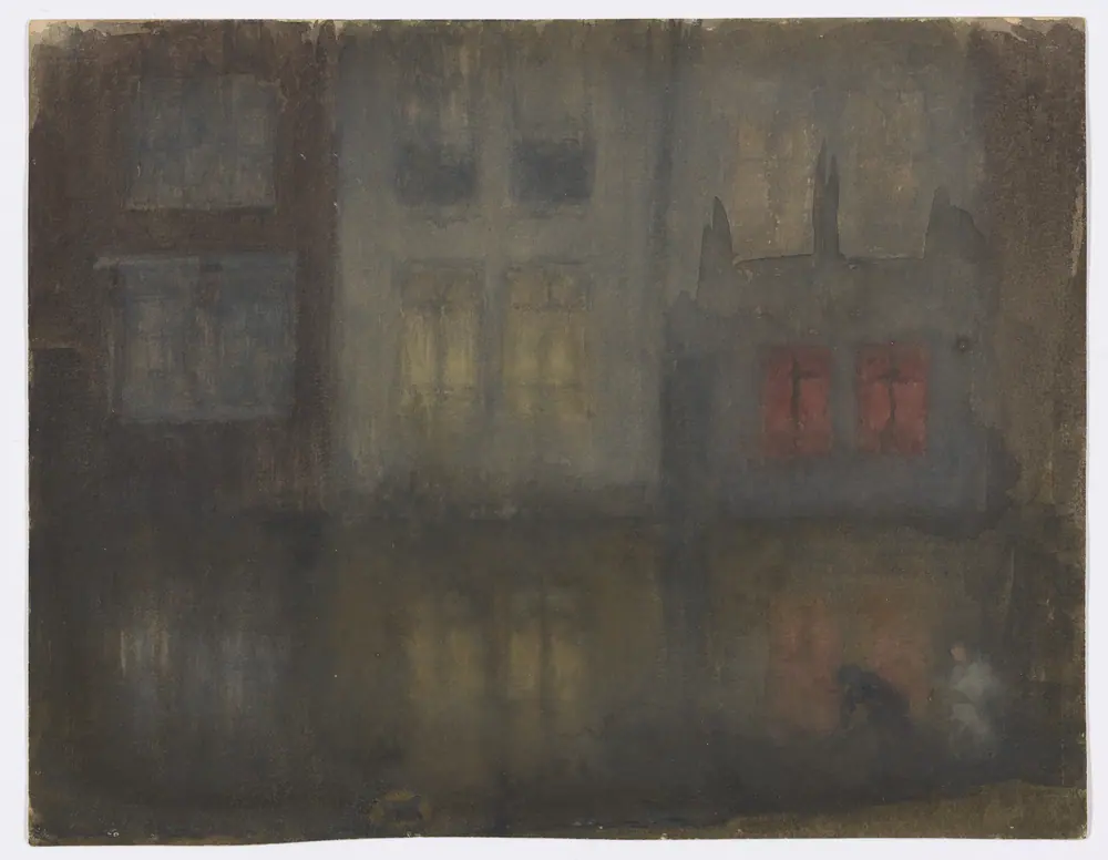 Nocturne: Black and Red–Back Canal, Holland — James McNeill Whistler