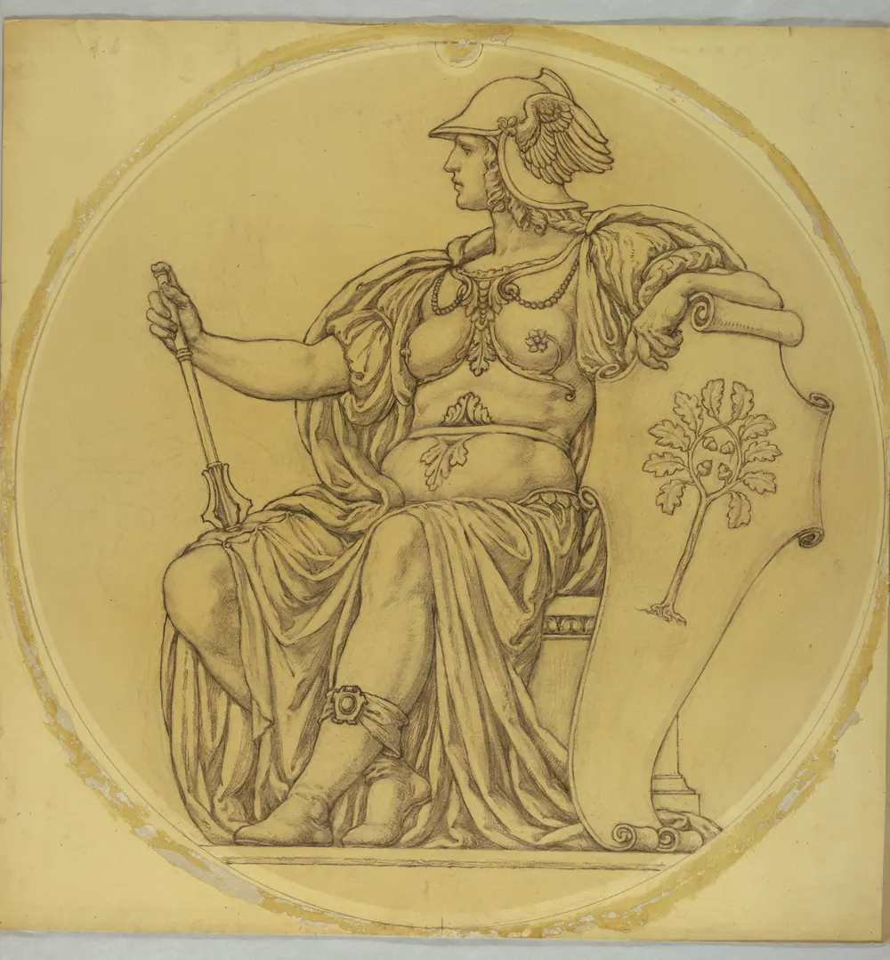 Study for "Courage," Lunette in Hudson County Courthouse, Jersey City, NJ — Kenyon Cox