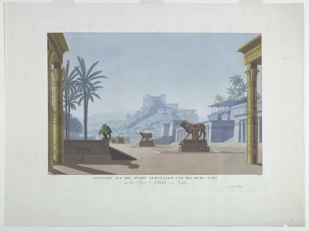 Stage Design: Jerusalem and Mount Zion, for Athalia — Karl Friedrich Schinkel